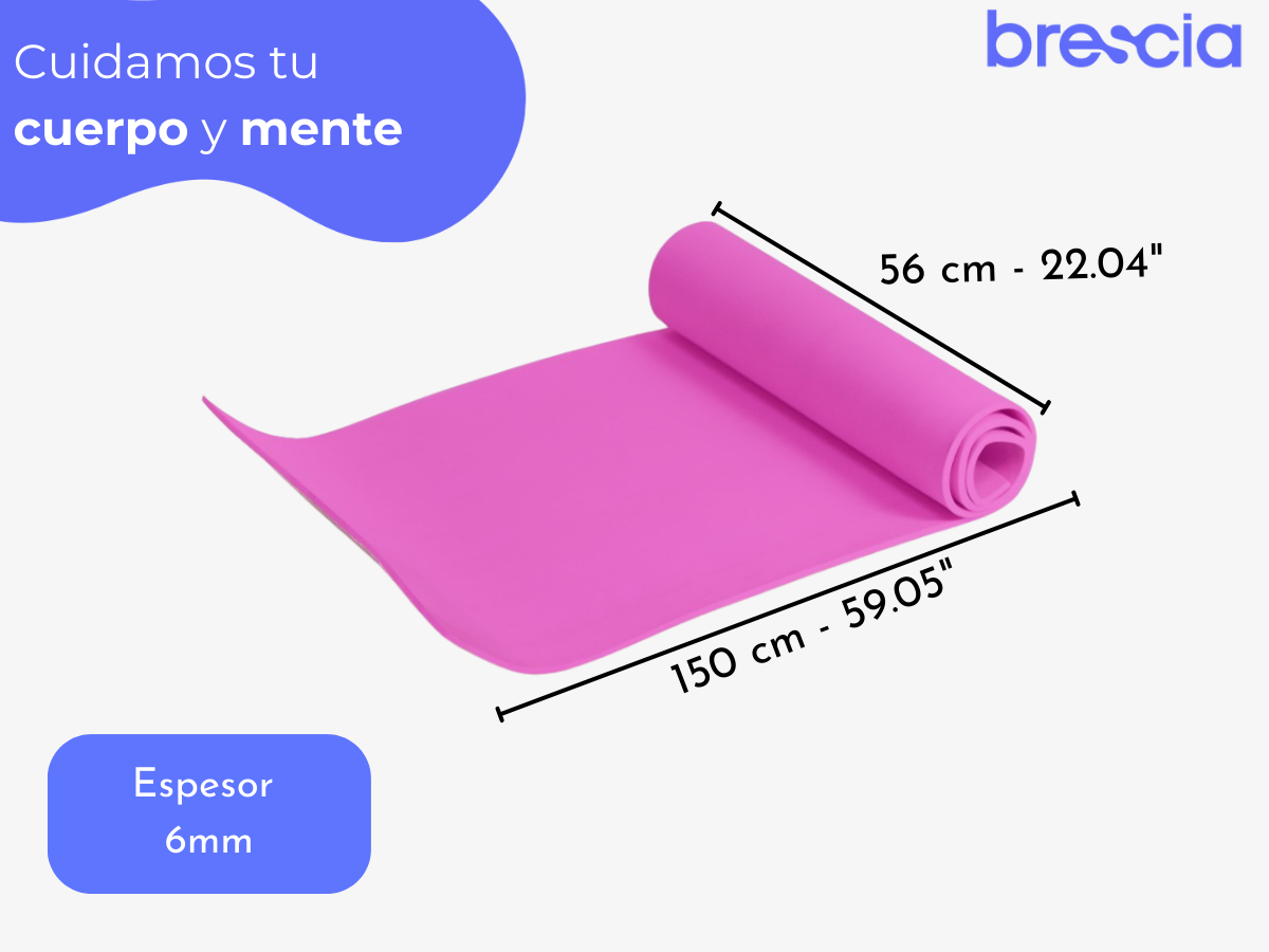 10 Pzas de Tapete para Yoga y Pilates 6mm 150cm x 56cm Mayoreo